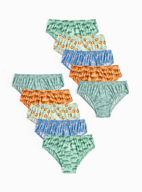 10 Pack Croc, Lion, Tiger Briefs 1.5-2 years